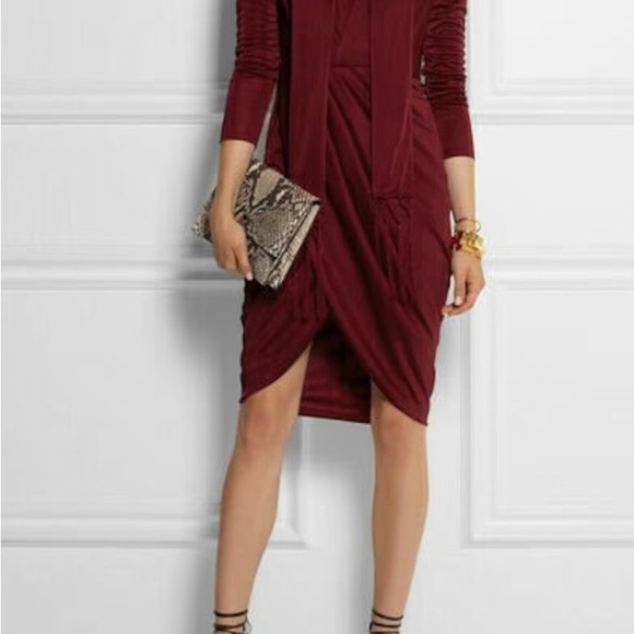 ALTUZARRA for Target Womens Red Satin Wrap Dress w Scarf - Picture 5 of 12